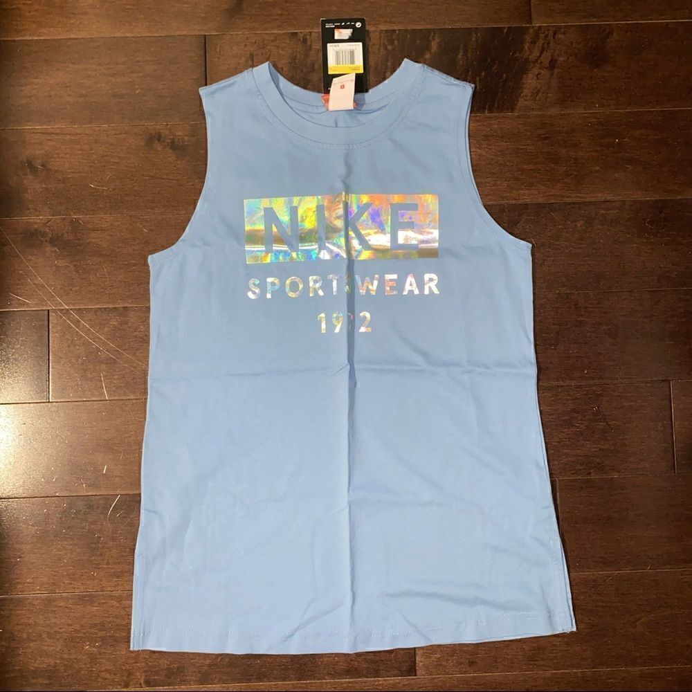 Nike Sportswear Muscle Tank Blue Metallic Small